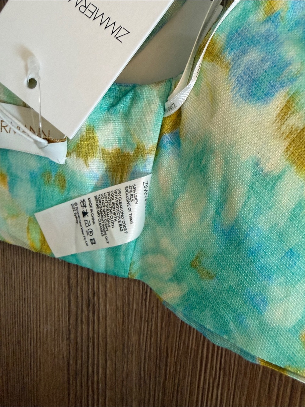 NWT Zimmermann High Tide Twist-Front Halter Top Silk Linen - 0 - Picture 11 of 12